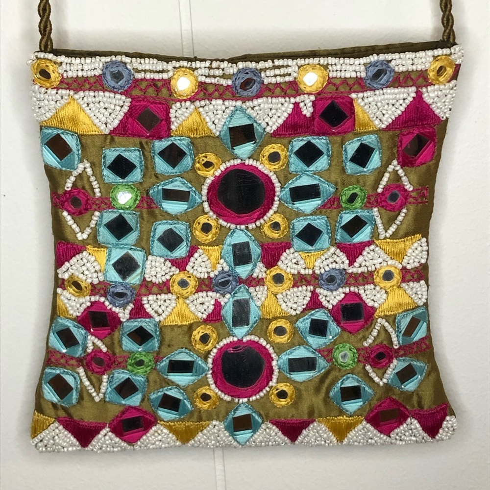 Colorful Embellished Crossbody Bag Made in India